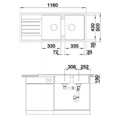 Blanco Legra 8 - Fregadero De Silgranite, 1160x500 Mm, Negro 526088 -Cocina Tienda De Ventas 8377de91e1efe3d6268c72b3