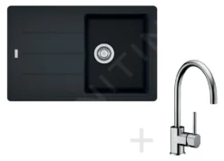 Franke Conjuntos De Cocina - Conjunto De Cocina G56, Fregadero De Granito BFG 611-78, ónix + Grifo FC 650, Cromo 114.0323.875