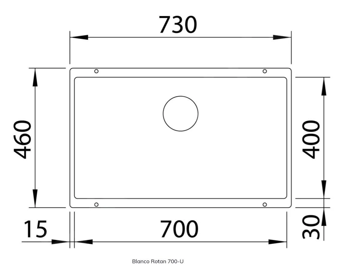 Blanco Rotan 700 - Fregadero De Silgranite, 730x460 Mm, Negro 526099 2 Blanco Rotan 700 - Fregadero De Silgranite, 730x460 Mm, Negro 526099 - Imagen 2