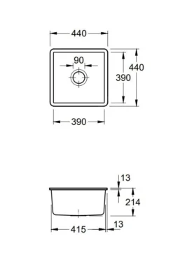 Villeroy & Boch Subway 50 - Fregadero De Cerámica 44x44cm, CeramicPlus, Ébano 332501S5 -Cocina Tienda De Ventas 8b7e9b7198c9e972b51bdcbe