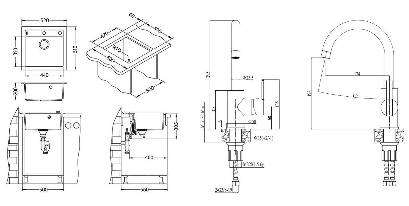 Alveus Conjuntos De Cocina - Conjunto De Fregadero Formic 20 Y Grifo Tonia, Beige SETA423 2 Alveus Conjuntos De Cocina - Conjunto De Fregadero Formic 20 Y Grifo Tonia, Beige SETA423 - Imagen 2