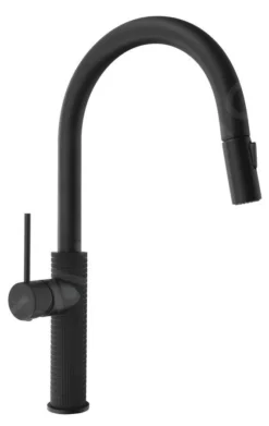 Sapho Grifería - Grifo De Fregadero Con Ducha Extraíble, Negro Mate FR576B