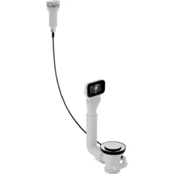 Geberit Accesorios - Conexión De Desagüe Y Rebosadero De Fregadero, Con Control Giratorio G 1 1/2, Cromo Brillante 152.929.20.1