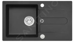 Alveus Cortina - Fregadero De Granito 750x420 Mm, Con Control De Desagüe, Carbon 1703091