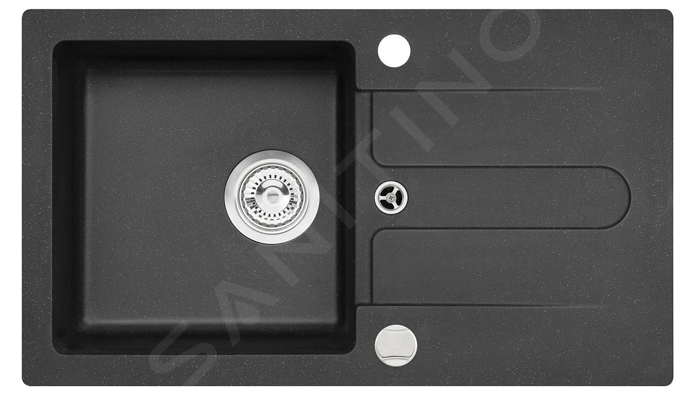 Alveus Cortina - Fregadero De Granito 750x420 Mm, Con Control De Desagüe, Carbon 1703091 1 Alveus Cortina - Fregadero De Granito 750x420 Mm, Con Control De Desagüe, Carbon 1703091