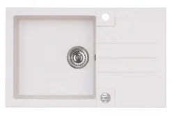 Alveus Rock - Fregadero De Granito 780x480 Mm, Con Control De Desagüe, Arctic 1090944