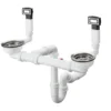Hansgrohe Juegos De Desagüe - Conjunto Desagüe Y Rebosadero Para Fregadero De Dos Senos, Acero Inoxidable 43922800