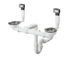 Hansgrohe Juegos De Desagüe - Conjunto Desagüe Y Rebosadero Para Fregadero De Dos Senos, Acero Inoxidable 43922800