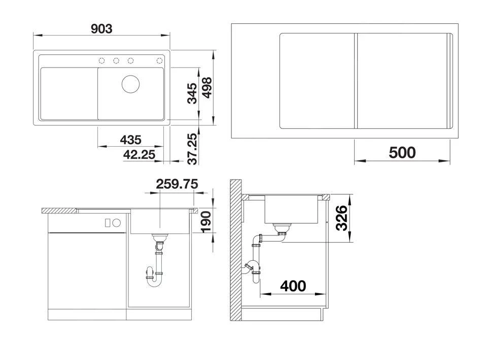 Blanco Zenar 5 - Fregadero De Silgranite, 903x498 Mm, Con Control De Desagüe, InFino, Blanco Suave 527183 2 Blanco Zenar 5 - Fregadero De Silgranite, 903x498 Mm, Con Control De Desagüe, InFino, Blanco Suave 527183 - Imagen 2