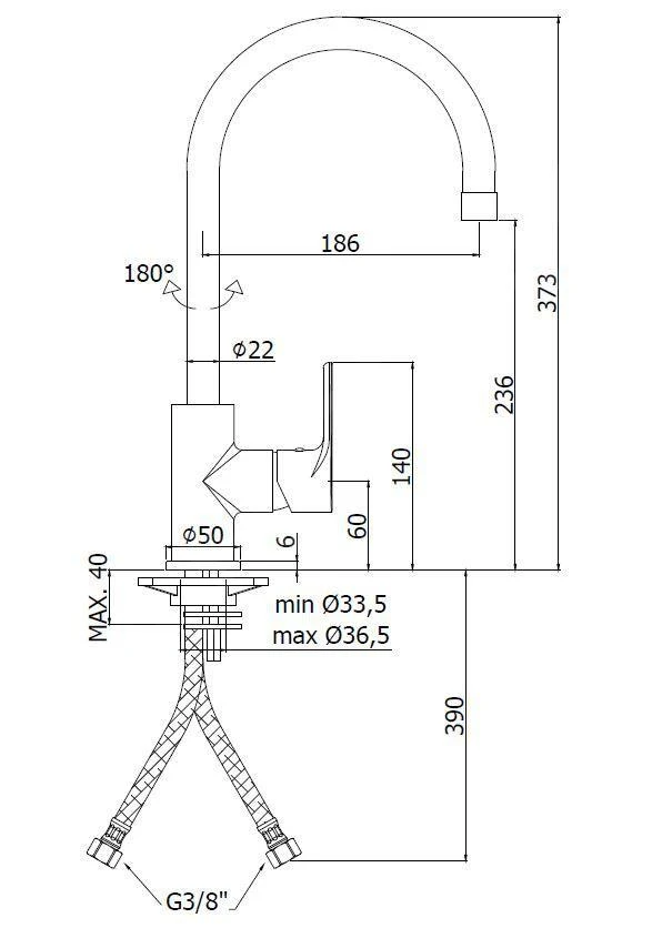 Paffoni Green - Grifo De Fregadero, Cromo GR180CR 2 Paffoni Green - Grifo De Fregadero, Cromo GR180CR - Imagen 2