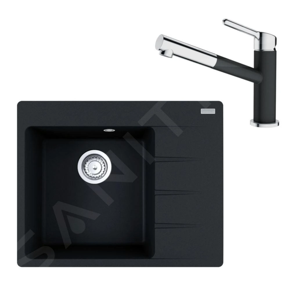 Franke Conjuntos De Cocina - Conjunto G215, Fregadero De Fragranite CNG 611-62 TL/2 Y Grifo FC 3055.901, Negro Mate/cromo 114.0675.669 1 Franke Conjuntos De Cocina - Conjunto G215, Fregadero De Fragranite CNG 611-62 TL/2 Y Grifo FC 3055.901, Negro Mate/cromo 114.0675.669