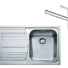 Franke Conjuntos De Cocina - Conjunto N86, Fregadero De Acero Inoxidable LLX 611/7 Y Grifo FC 3054.031, Acero Inoxidable/cromo 101.0650.596