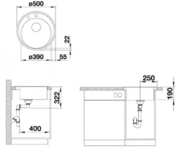 Blanco Riona 45 - Fregadero De Silgranite, Diámetro 500 Mm, Blanco 521398 -Cocina Tienda De Ventas aed4e732860a26793db1680d