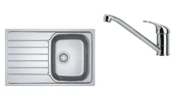 Franke Conjuntos De Cocina - Conjunto N78, Fregadero De Acero Inoxidable SKN 611-79 Y Grifo FB 250.031, Acero Inoxidable/cromo 101.0618.831