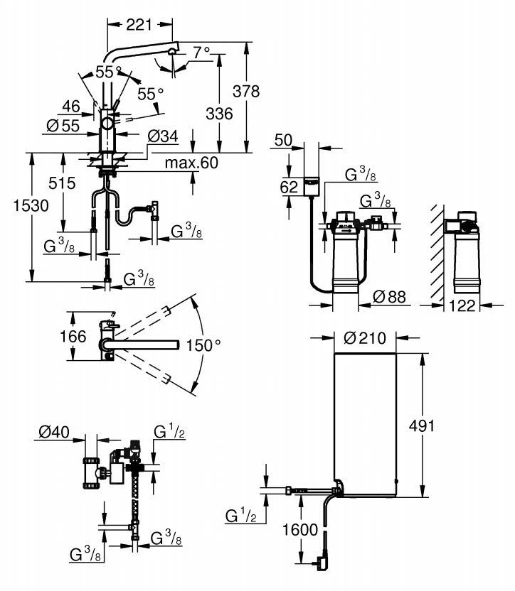 Grohe Red - Grifo De Fregadero Duo Con Calentamiento De Agua Y Filtro, Tanque L, Cromo 30325001 2 Grohe Red - Grifo De Fregadero Duo Con Calentamiento De Agua Y Filtro, Tanque L, Cromo 30325001 - Imagen 2