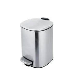 Nimco Cubos De Basura - Cubo De Basura 5 L, Acero Inoxidable Mate KOS 9005-10