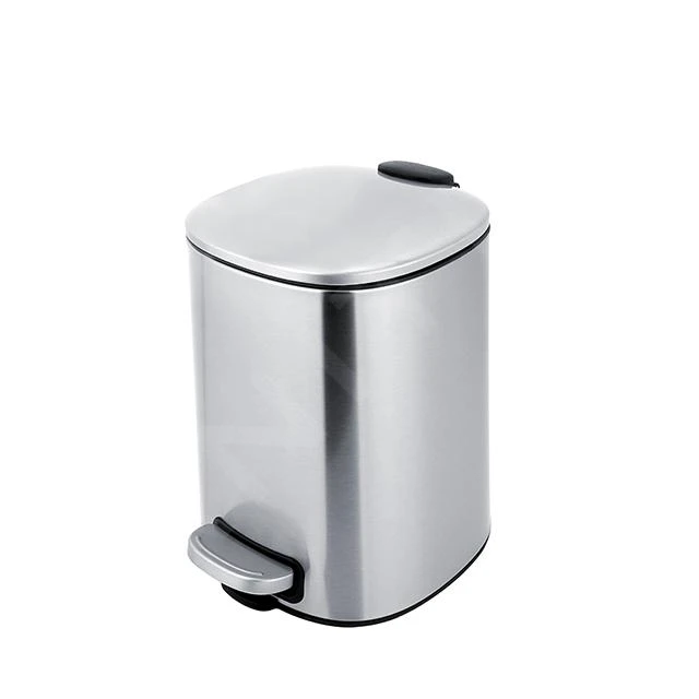 Nimco Cubos De Basura - Cubo De Basura 5 L, Acero Inoxidable Mate KOS 9005-10