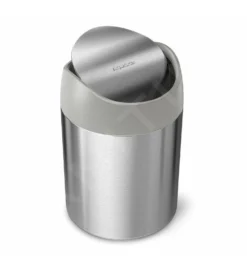 Simplehuman Cubos De Basura - Cubo De Basura Mini Para Mesa 1,5 L, Acero Inoxidable Cepillado CW2084