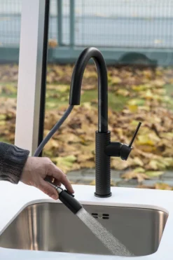 Sapho Grifería - Grifo De Fregadero Con Ducha Extraíble, Negro Mate FR576B -Cocina Tienda De Ventas b43ac216fc63059bb1616b9a