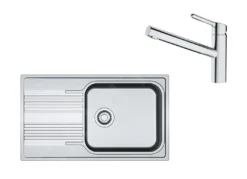 Franke Conjuntos De Cocina - Conjunto N84, Fregadero De Acero Inoxidable SRX 611-86 LB Y Grifo FC 3054.031, Acero Inoxidable/cromo 101.0650.599