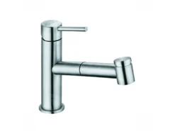 Kludi Steel - Grifo De Fregadero Con Ducha Extraíble, Acero Cepillado 44851F860