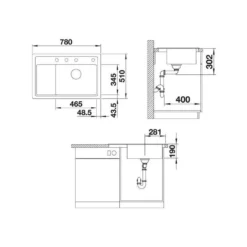 Blanco Zenar XL 6 - Fregadero De Silgranite, 780x510 Mm, Con Control De Desagüe, Negro 526052 -Cocina Tienda De Ventas bd5ce6d125b7b4dfb1266e79