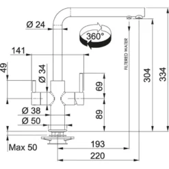 Franke Grifería - Grifo Monomando De Fregadero FN 0689.031, Con Función De Filtro, Cromo 115.0370.689 -Cocina Tienda De Ventas be27c7088da9537cf5374eae