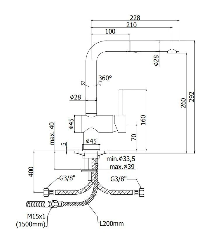 Paffoni Light - Grifo De Fregadero Con Ducha Extraíble, Negro Mate LIG285NO-MET 2 Paffoni Light - Grifo De Fregadero Con Ducha Extraíble, Negro Mate LIG285NO-MET - Imagen 2