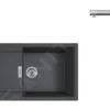 Franke Conjuntos De Cocina - Conjunto T77, Fregadero De Tectonite S2D 611-100 Y Grifo FP 0147.031, Negro/cromo 143.0616.932