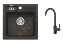 Alveus Conjuntos De Cocina - Conjunto De Fregadero Niagara 20 Y Grifo Tonia, Carbon SETA103