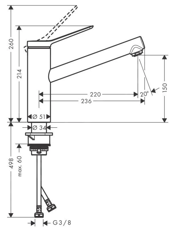 Hansgrohe Zesis M33 - Grifo De Fregadero 150, Negro Matee 74802670 2 Hansgrohe Zesis M33 - Grifo De Fregadero 150, Negro Matee 74802670 - Imagen 2