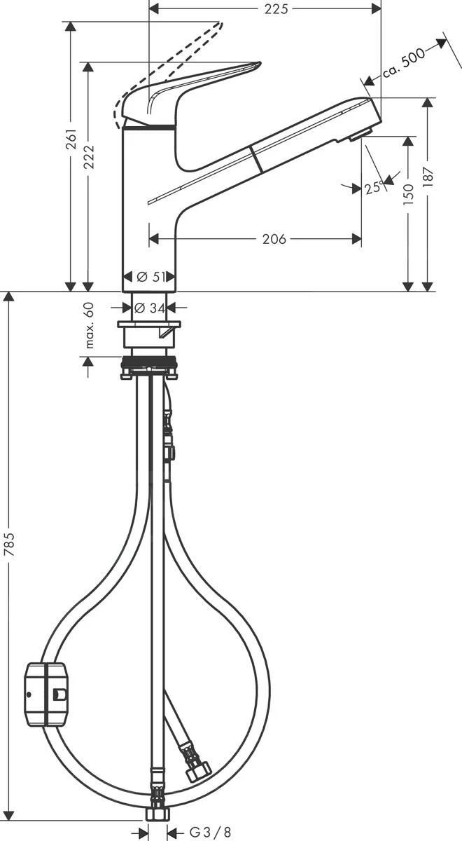 Hansgrohe Focus M42 - Grifo De Fregadero M427-H150 ECO, Con Salida Extraíble, EcoSmart, Cromo 71865000 2 Hansgrohe Focus M42 - Grifo De Fregadero M427-H150 ECO, Con Salida Extraíble, EcoSmart, Cromo 71865000 - Imagen 2