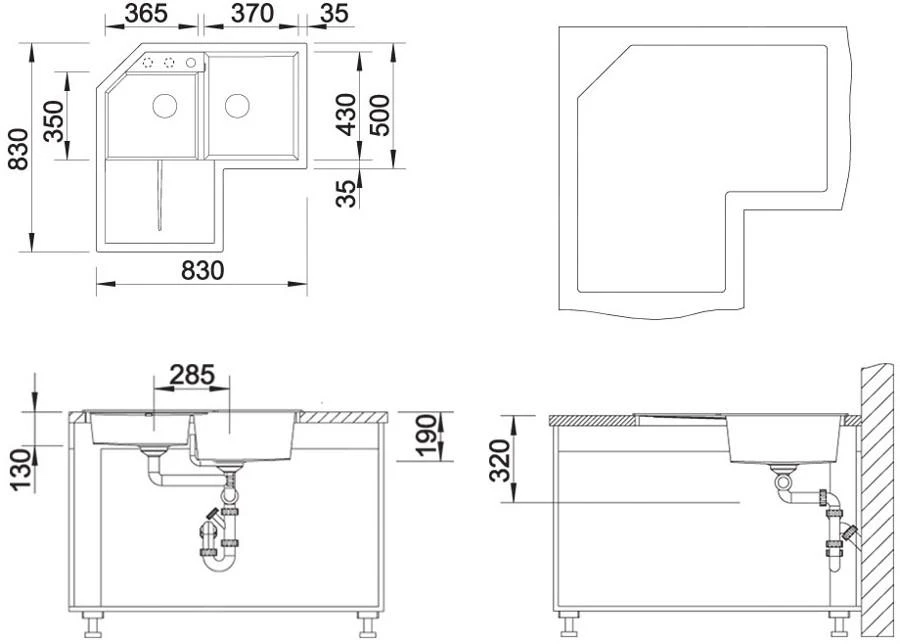 Blanco Metra 9 - Fregadero De Silgranite, 830x830 Mm, Antracita 515576 2 Blanco Metra 9 - Fregadero De Silgranite, 830x830 Mm, Antracita 515576 - Imagen 2