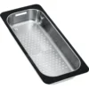Franke Accesorios - Cubeta De Goteo Para Fregaderos, 183x433x64 Mm, Acero Inoxidable/plástico Negro 112.0175.520