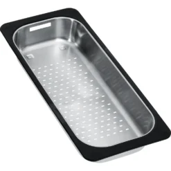Franke Accesorios - Cubeta De Goteo Para Fregaderos, 183x433x64 Mm, Acero Inoxidable/plástico Negro 112.0175.520
