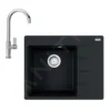 Franke Conjuntos De Cocina - Conjunto G214, Fregadero De Fragranite CNG 611-62 TL/2 Y Grifo FP 0408.031, ónix/cromo 114.0650.762