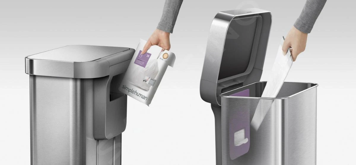 Simplehuman Cubos De Basura - Cubo De Basura Con Bolsillo Para Bolsas, 45 L, Blanco CW2027 8 Simplehuman Cubos De Basura - Cubo De Basura Con Bolsillo Para Bolsas, 45 L, Blanco CW2027 - Imagen 8