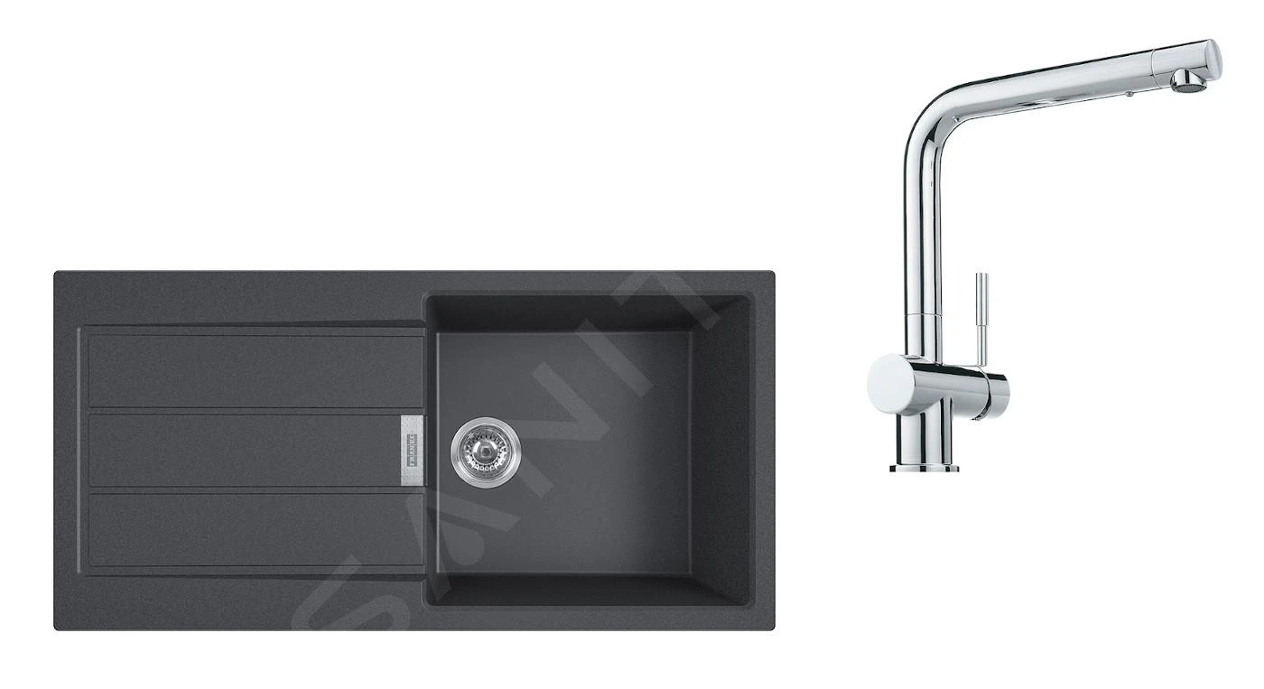 Franke Conjuntos De Cocina - Conjunto T76, Fregadero De Tectonite S2D 611-100 Y Grifo SAMOA, Negro/cromo 143.0616.929 1 Franke Conjuntos De Cocina - Conjunto T76, Fregadero De Tectonite S2D 611-100 Y Grifo SAMOA, Negro/cromo 143.0616.929