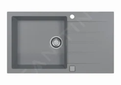 Alveus Cadit - Fregadero De Granito 860x500 Mm, Con Control De Desagüe, Concrete 1132030