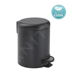 Sapho Accesorios De Baño Gedy - Cubo De Basura Potty 3 L, Soft Close, Negro Mate 320914