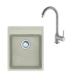 Franke Conjuntos De Cocina - Conjunto G241, Fregadero De Fragranite MRG 610-37 RTL Y Grifo FP 9000.082, Sahara 114.0675.658