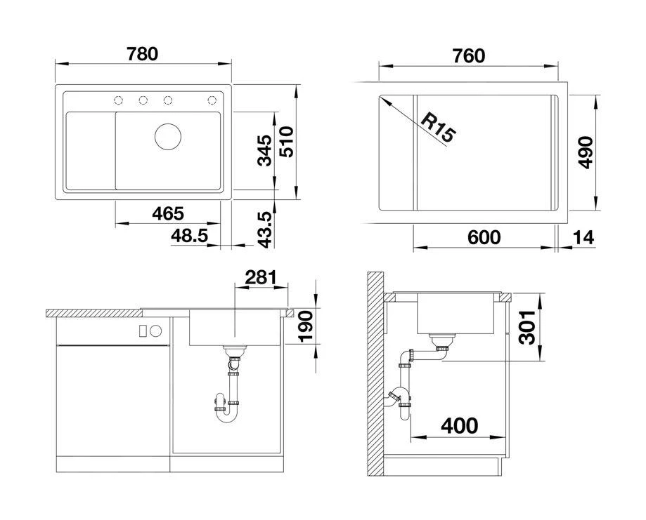 Blanco Zenar XL 6 - Fregadero De Silgranite, 780x510 Mm, Con Control De Desagüe, InFino, Blanco Suave 527185 2 Blanco Zenar XL 6 - Fregadero De Silgranite, 780x510 Mm, Con Control De Desagüe, InFino, Blanco Suave 527185 - Imagen 2