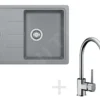 Franke Conjuntos De Cocina - Conjunto De Cocina G54, Fregadero De Granito BFG 611-62, Piedra Gris + Grifo FG 650, Cromo 114.0323.813