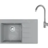 Franke Conjuntos De Cocina - Conjunto G234, Fregadero De Fragranite CNG 611-78 TL/2 Y Grifo FP 9000.084, Piedra Gris 114.0650.843