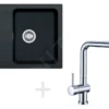 Franke Conjuntos De Cocina - Conjunto De Cocina T23, Fregadero De Tectonite OID 611-62, Negro + Grifo Samoa, Cromo 114.0323.792
