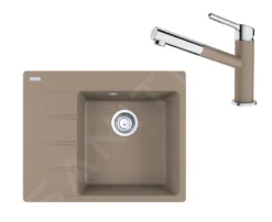 Franke Conjuntos De Cocina - Conjunto G223, Fregadero De Fragranite CNG 611-62 TL/7 Y Grifo FC 3055.424, Cachemira/cromo 114.0650.774