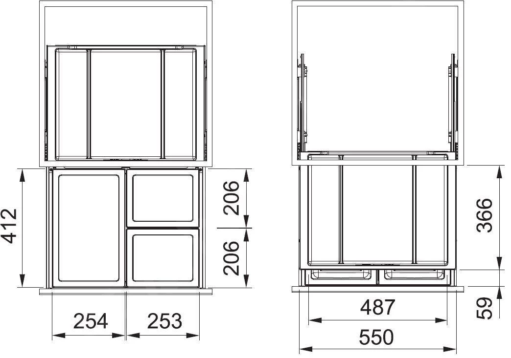 Franke Sortery - Cubo De Basura Integrado FX 60 26-11-11 121.0557.763 3 Franke Sortery - Cubo De Basura Integrado FX 60 26-11-11 121.0557.763 - Imagen 3